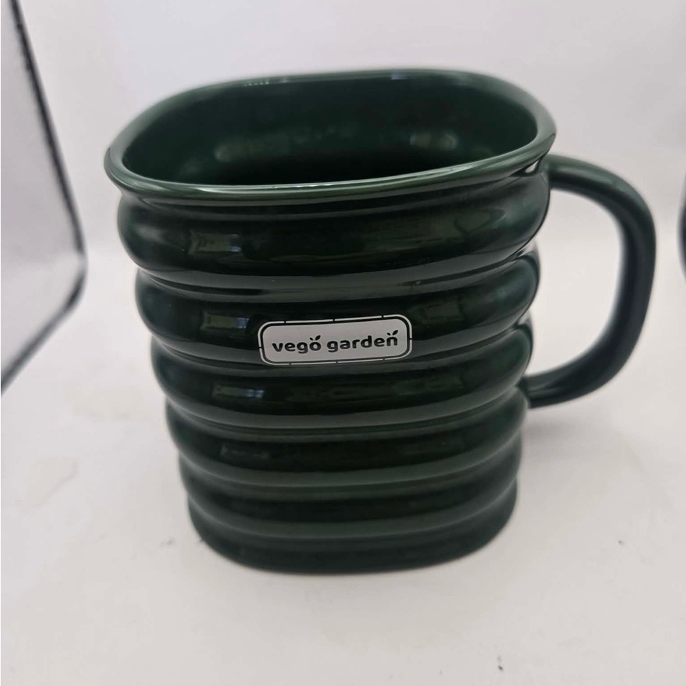 Vego Garden Square Coffee Mug - Organic Sustainable Living - Olive Green